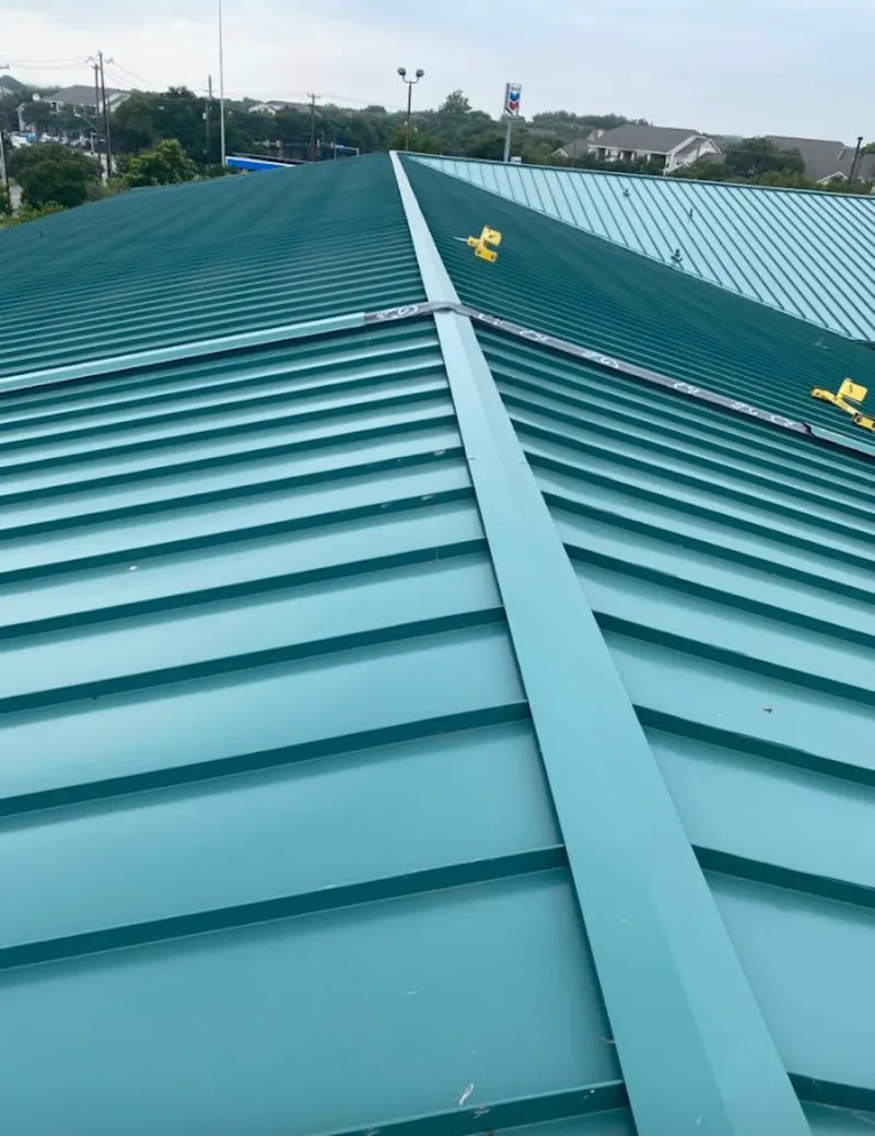 Green commercial metal roof ridge and valley for Metal Roof Repair in Swainsboro